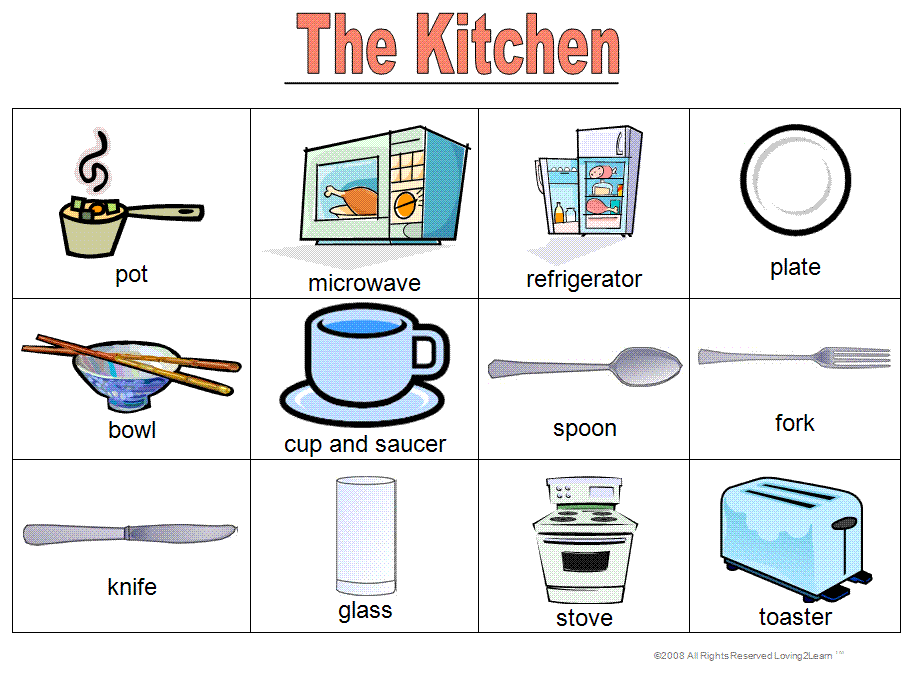 Learning New Words House, Bedroom, Kitchen, & Bathroom Words and
